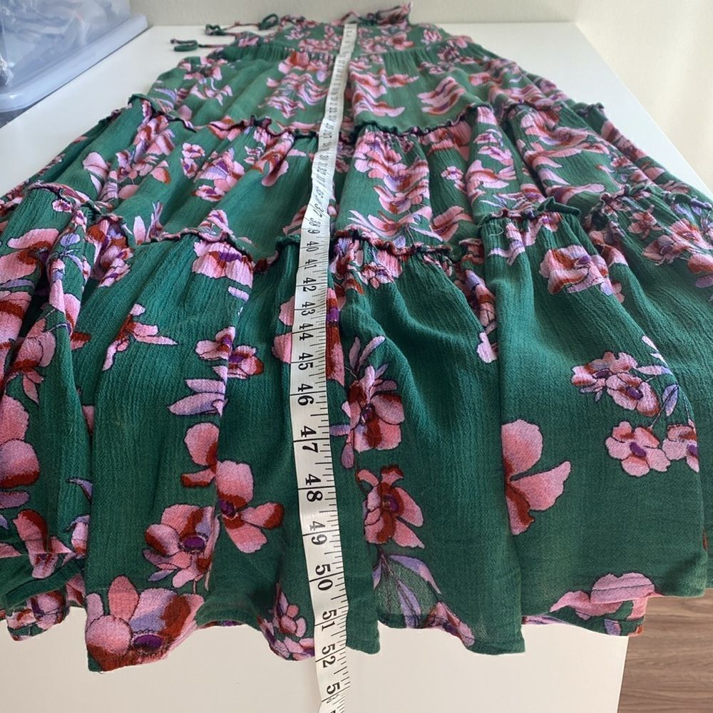 Free People Dark Green and Pink Garden Party Maxi Dress Size Medium - Picture 13 of 15